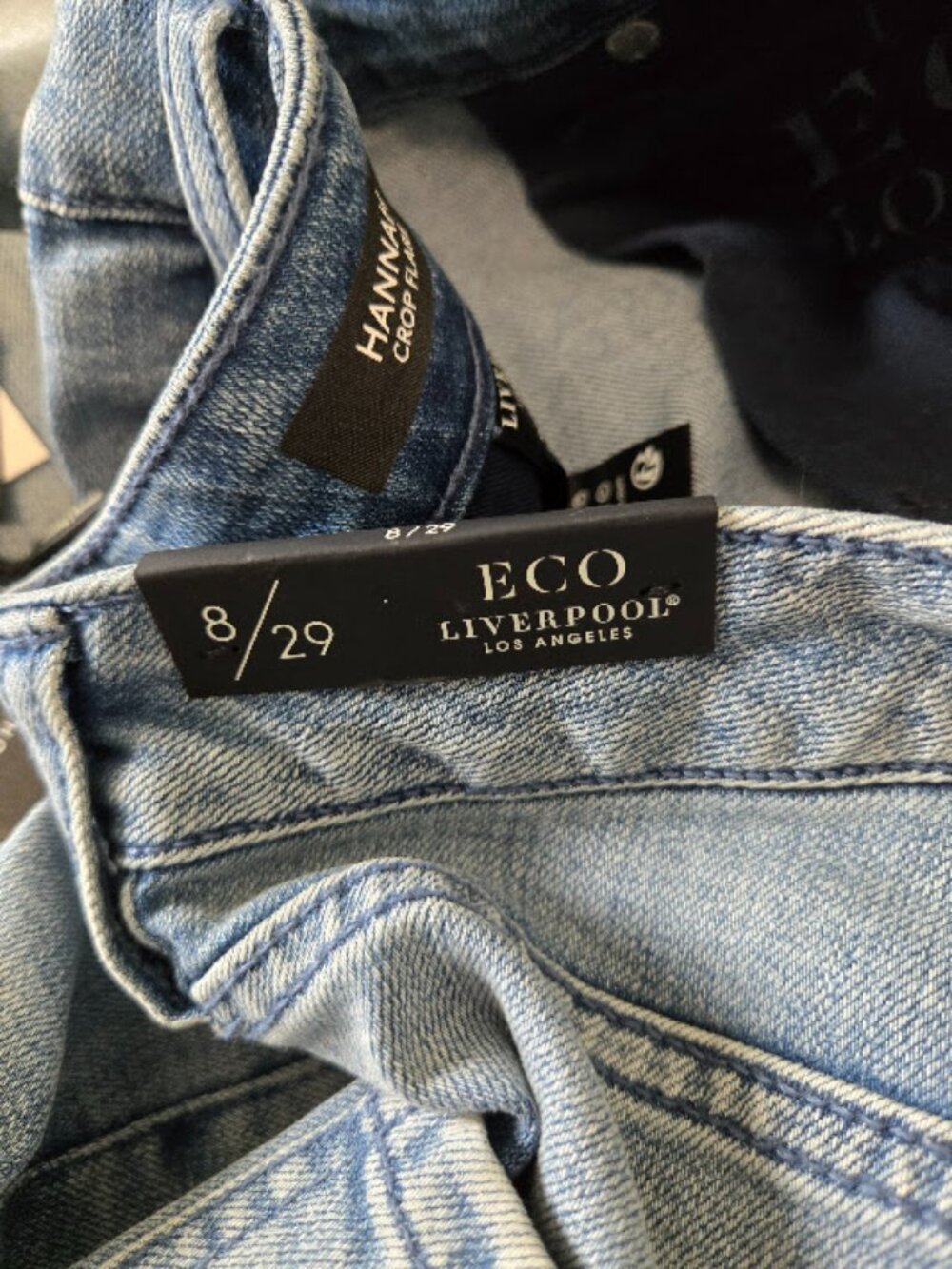 LIVERPOOL Los Angeles Women's Hannah Crop Jeans Crochet Hem Blue Size 8/29 NWT - Picture 8 of 8